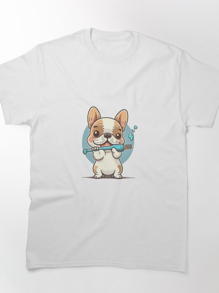 Frenchie Brushing Teeth French Bulldog Classic T-Shirt
