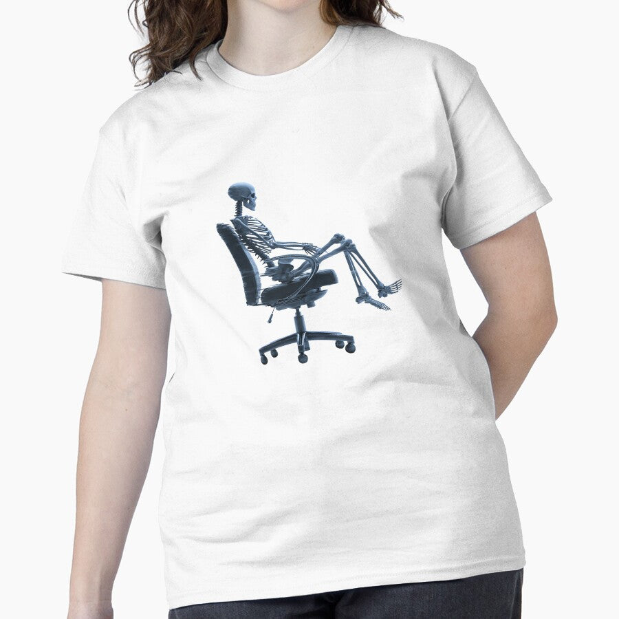 Office Chair Skeleton – Dead Inside Corporate Spin Design Classic T-Shirt